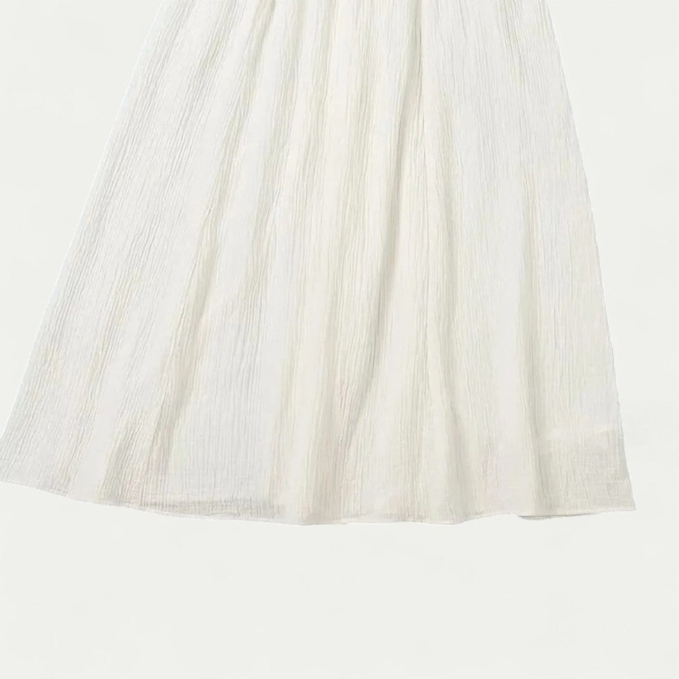 Lace Trim Cotton Blend Maxi Dress with Spaghetti Straps