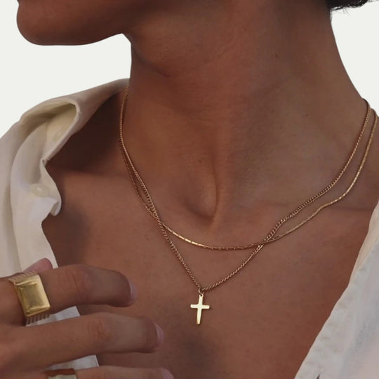 Minimalist Cross Pendant Necklace for Men Daily Wear Chain