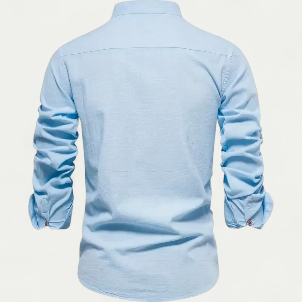 Men's Cotton Long Sleeve Shirt Casual Slim Fit Smart Look