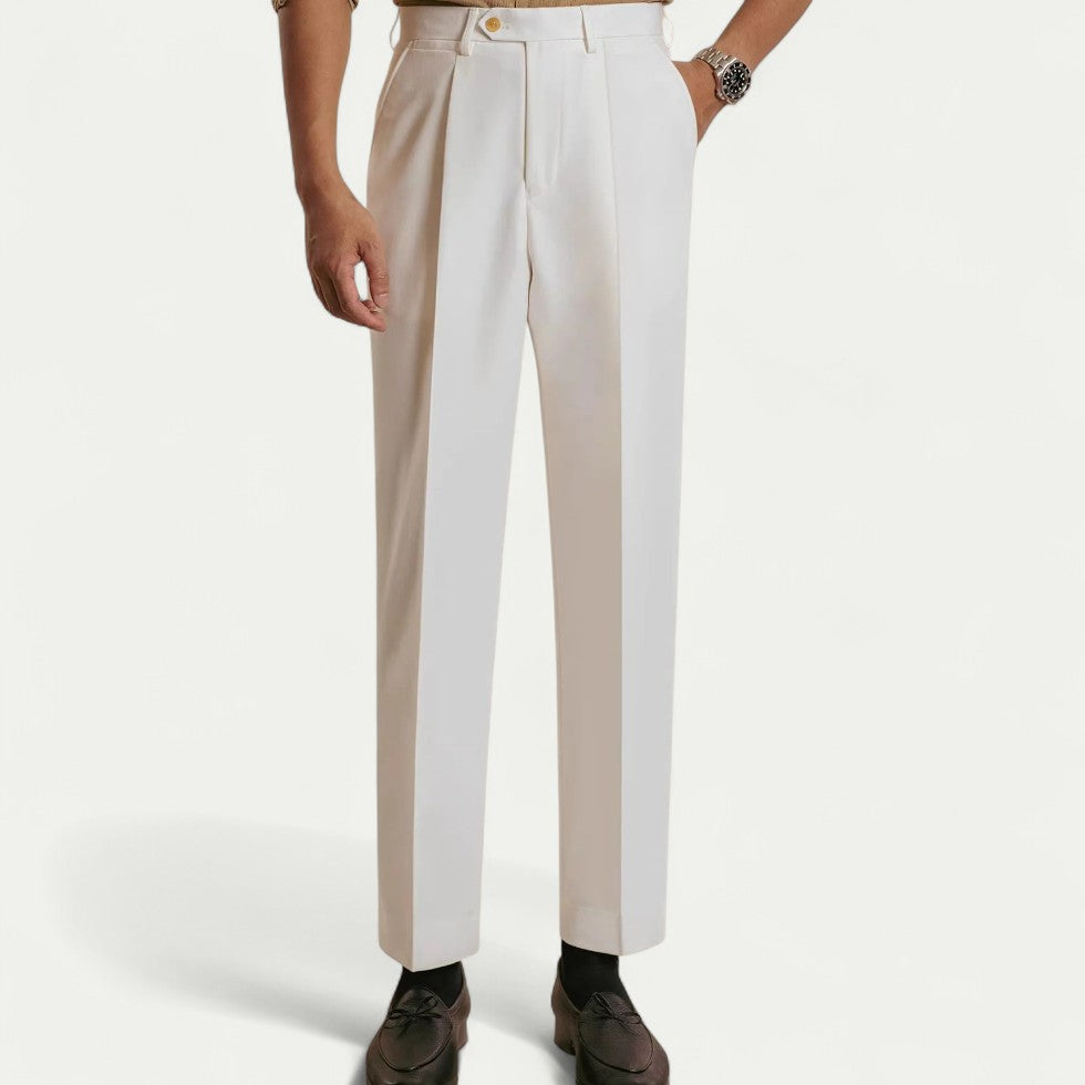 Men's Tailored Trousers Smart Pleated Formal Fit