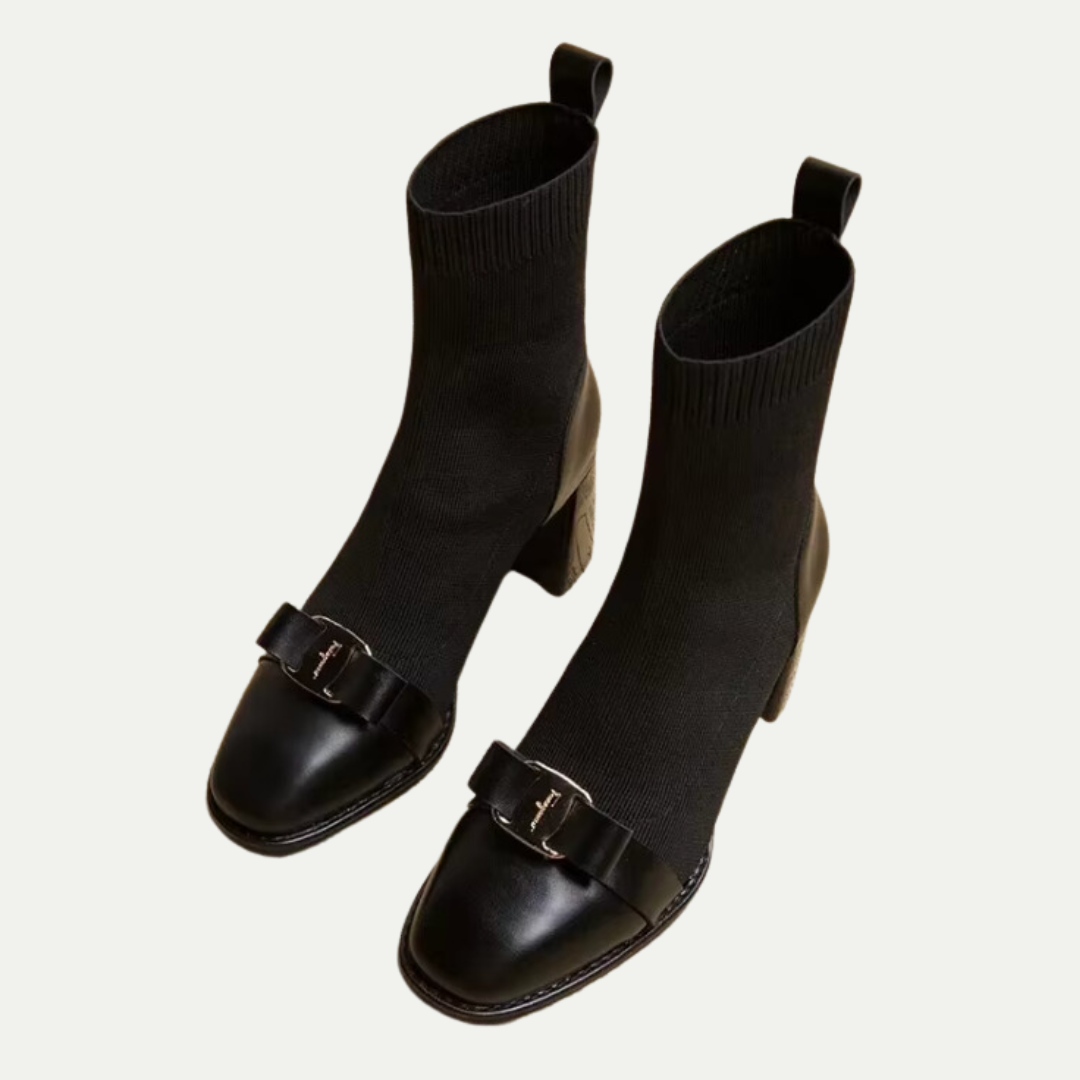 Randimo | Chic Knit Ankle Boots with Metallic Trim