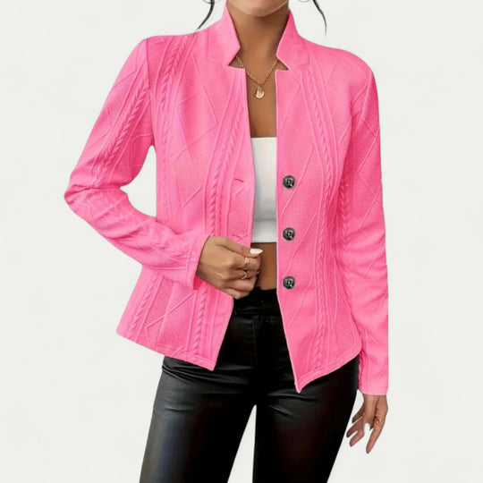 Textured Knit Blazer Jacket for Smart Casual Styling