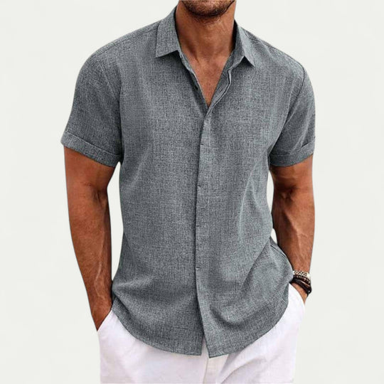 Randimo | Men Linen Short Sleeve Lightweight Casual Shirt