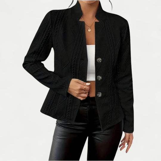 Textured Knit Blazer Jacket for Smart Casual Styling