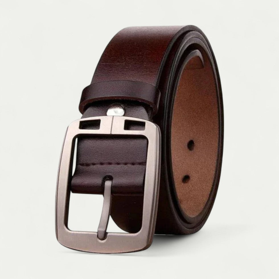 Classic Leather Pin Buckle Belt for Smart and Casual Wear
