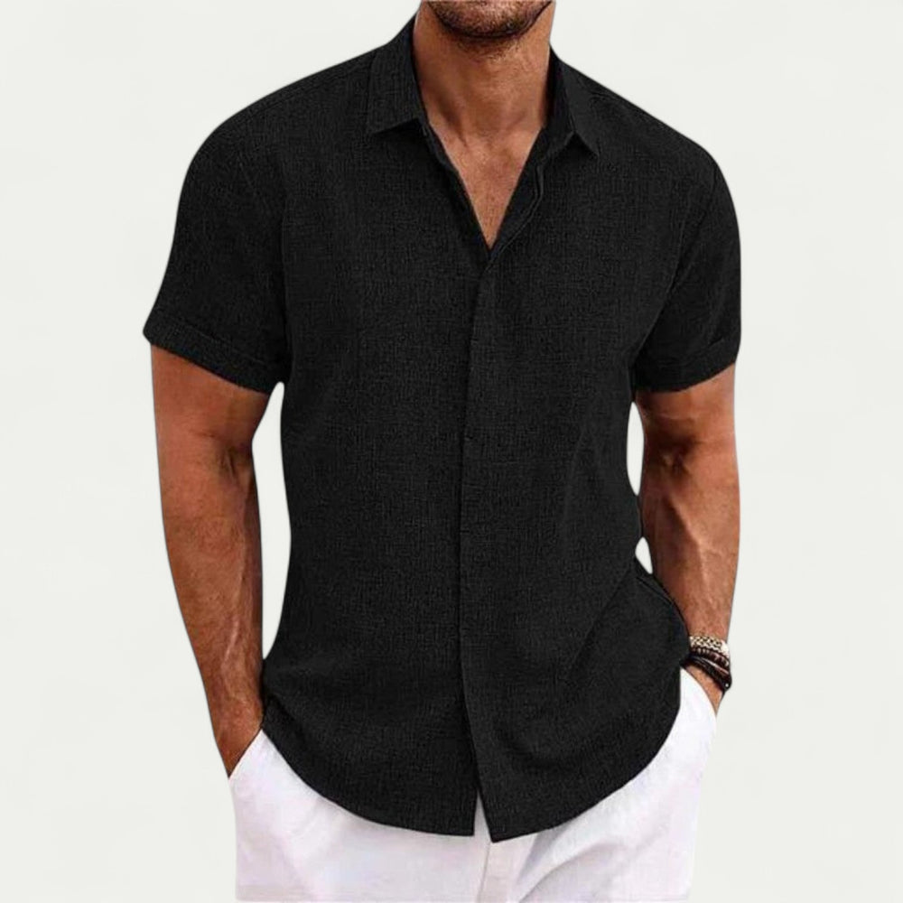 Randimo | Men Linen Short Sleeve Lightweight Casual Shirt