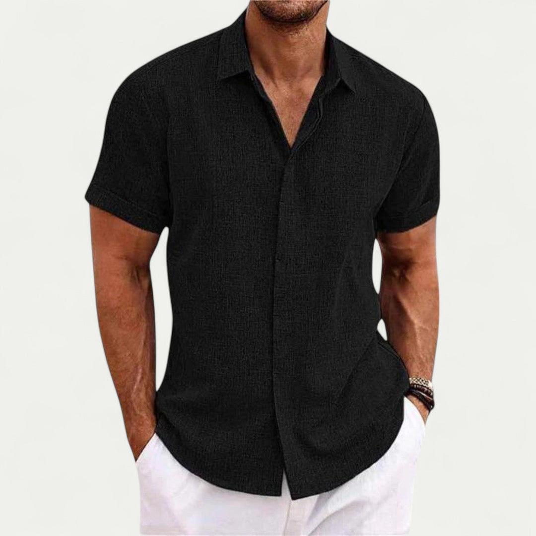 Randimo | Men Linen Short Sleeve Lightweight Casual Shirt