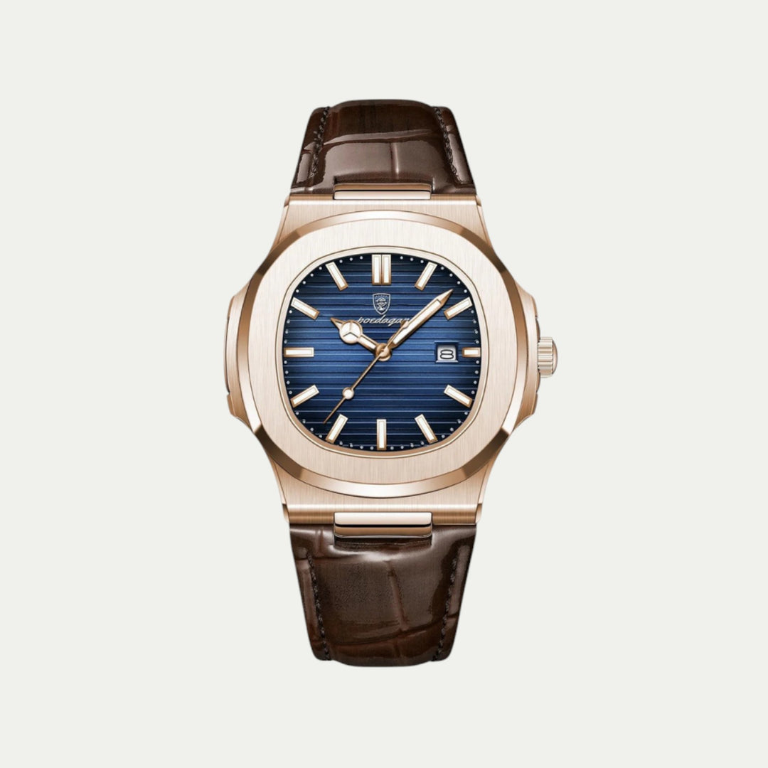 Men Leather Chronograph Watch Lisbon Classic Brown