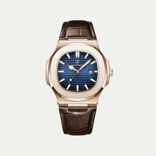 Men Leather Chronograph Watch Lisbon Classic Brown
