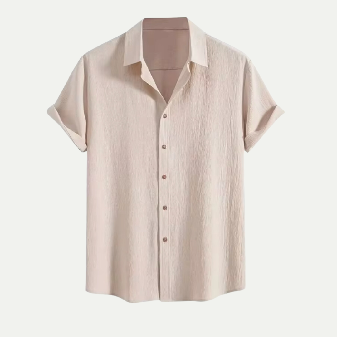 Randimo | Men’s Linen Wrinkle-Textured Button-Down Shirt