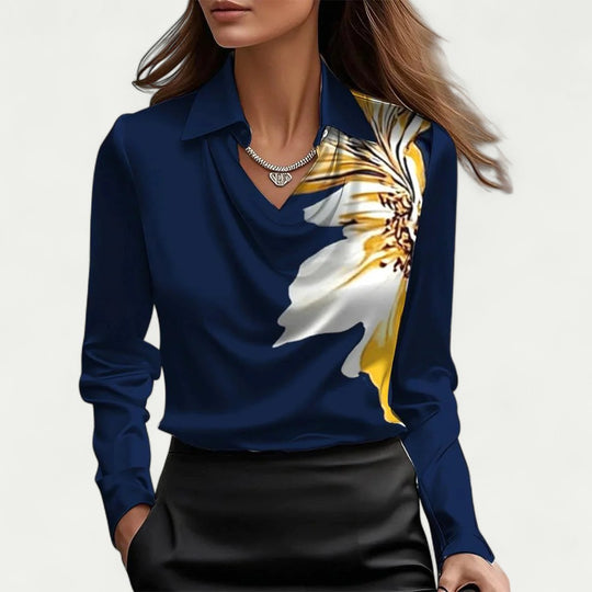 Draped Satin Blouse for Elegant Office and Evening Looks