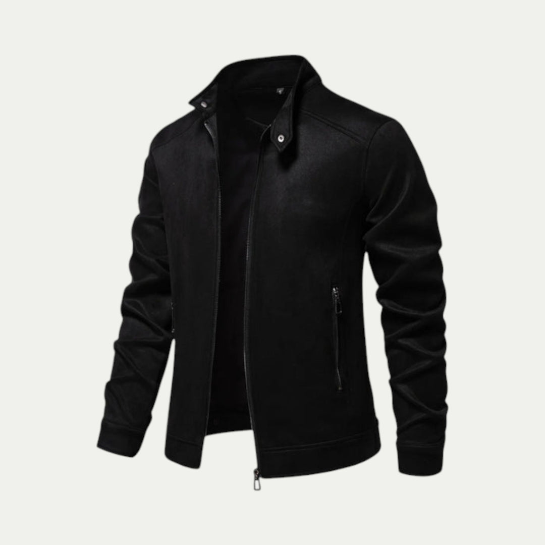 Randimo | Men Suede Bomber Jacket Casual Outerwear