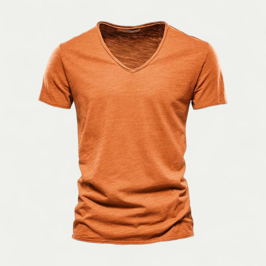 Men V Neck Cotton Short Sleeve Lightweight T Shirt