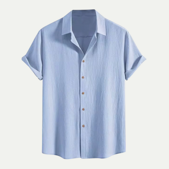 Randimo | Men’s Linen Wrinkle-Textured Button-Down Shirt