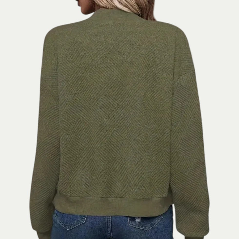 Zip Up Textured Bomber Jacket for Casual Layering