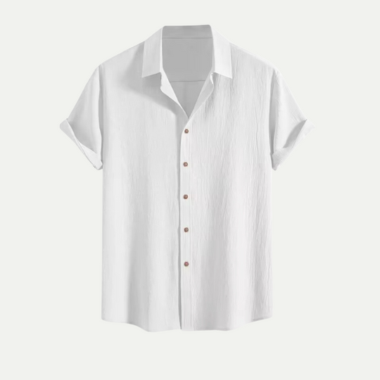 Randimo | Men’s Linen Wrinkle-Textured Button-Down Shirt