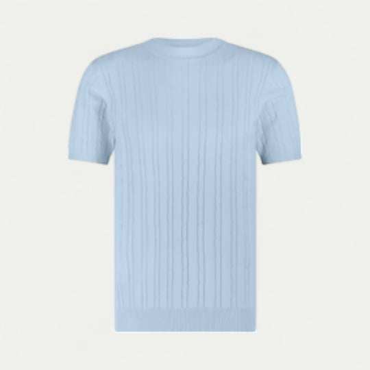 Men's Cotton Blend Short Sleeve Cable Knit Jumper