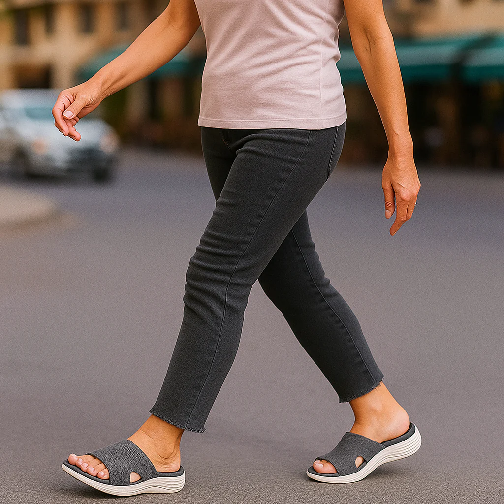 Breathable Wedge Slip On Sandals for Orthopedic Comfort