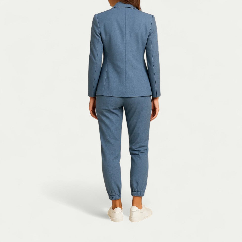 Tailored Cotton Blend Jogger Set for Work to Weekend Style
