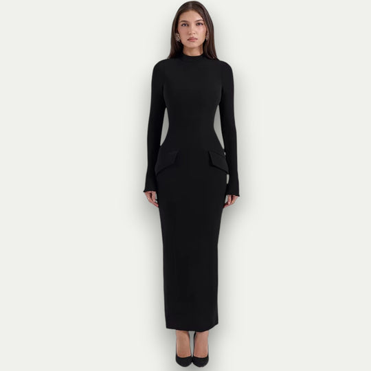 Randimo | Women's Elegant Full Sleeve  O-Neck Maxi Dress