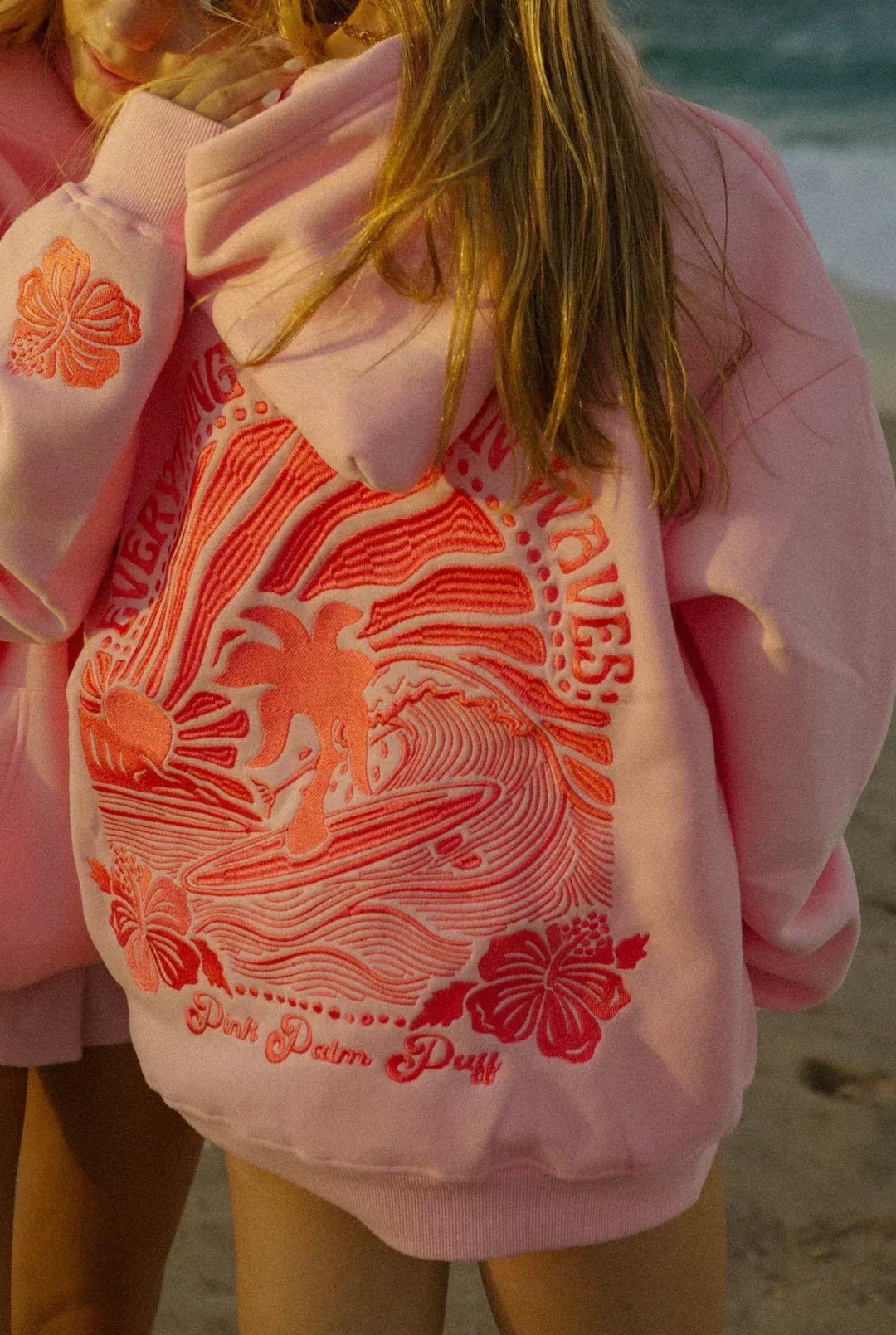 Oversized Cotton Blend Hoodie with Graphic Back Print