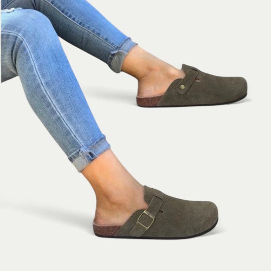 Orthopedic Slip On Clogs with Adjustable Buckle Strap