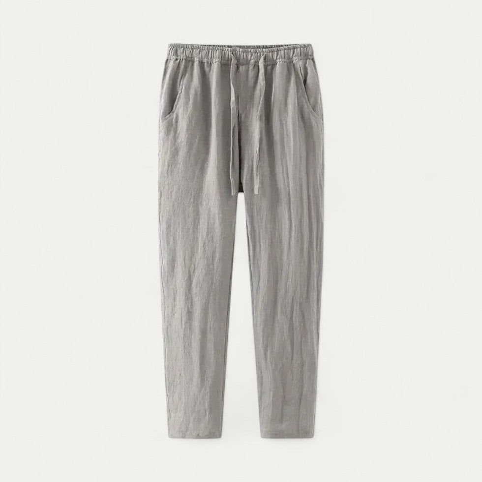 Relaxed Fit Linen Blend Trousers for Summer Everyday Wear