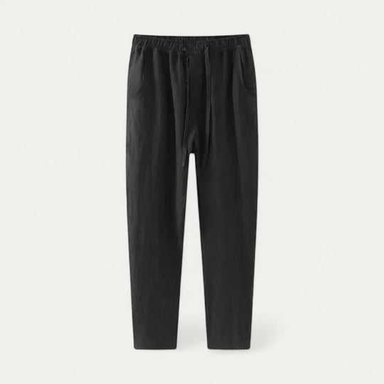Relaxed Fit Linen Blend Trousers for Summer Everyday Wear