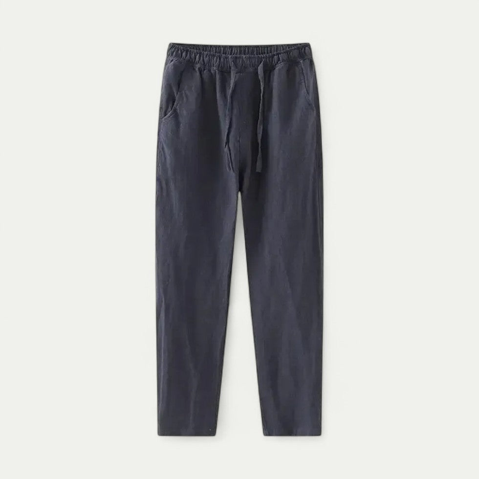 Relaxed Fit Linen Blend Trousers for Summer Everyday Wear