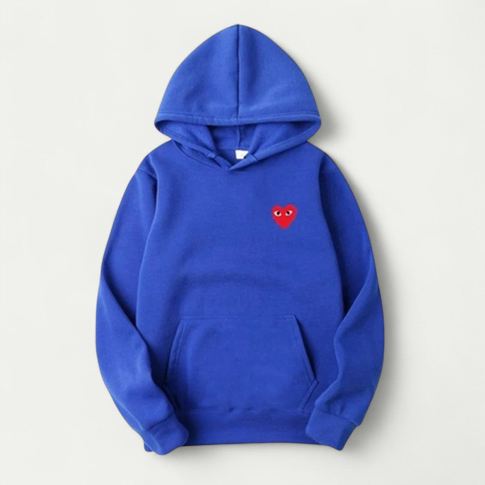 Women's Casual Hoodie with Embroidered Heart Detail