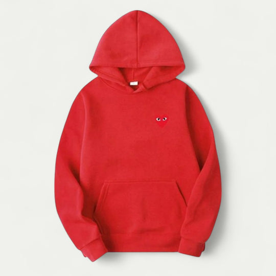 Women's Casual Hoodie with Embroidered Heart Detail