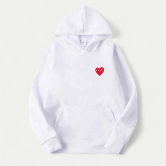 Women's Casual Hoodie with Embroidered Heart Detail