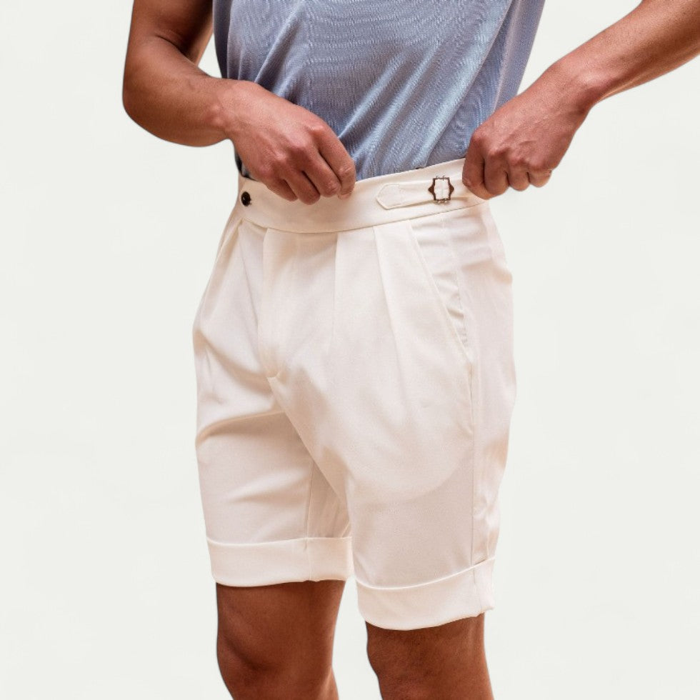 Men's Tailored Pleated Shorts Smart Summer Holiday Style