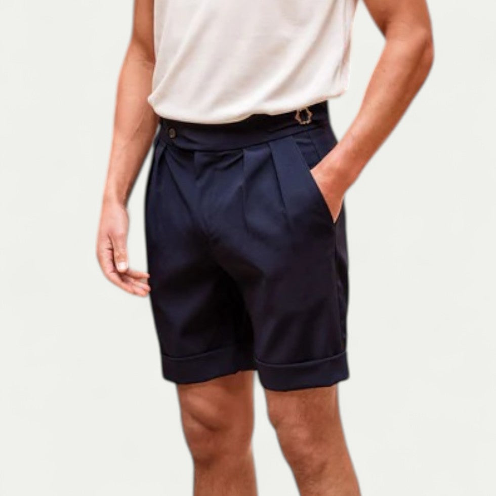 Men's Tailored Pleated Shorts Smart Summer Holiday Style