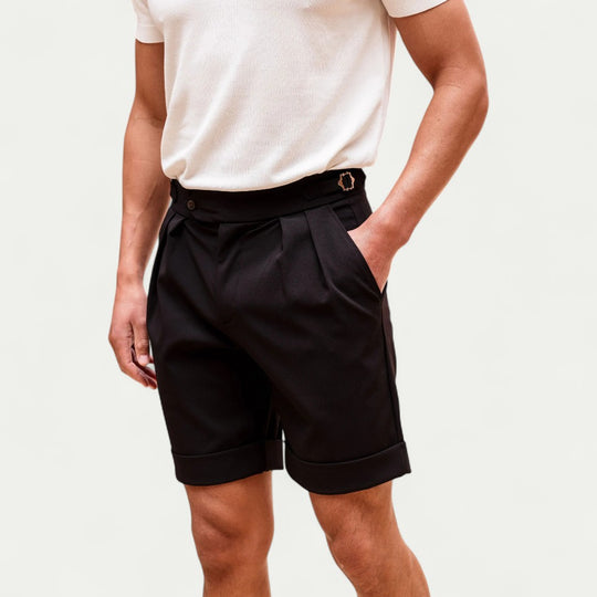Men's Tailored Pleated Shorts Smart Summer Holiday Style