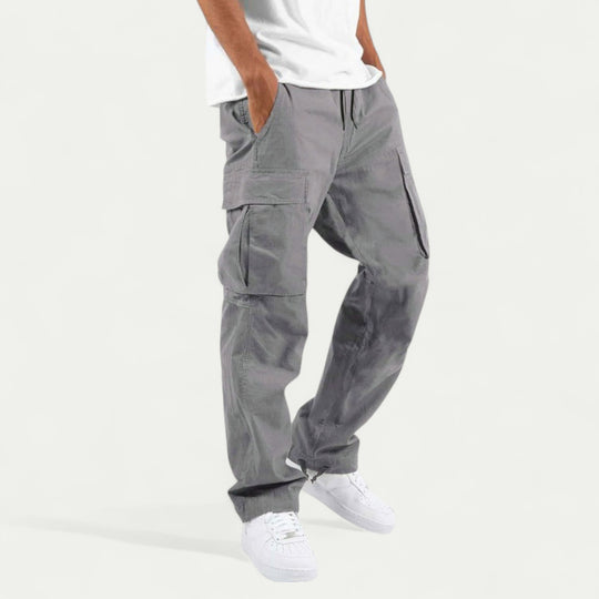 Men Drawstring Multi Pocket Casual Cargo Pants