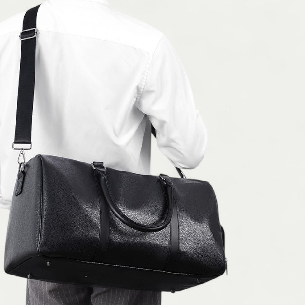 Large Leather Travel Duffel Bag for Men Weekend Gym Holdall