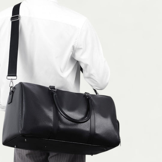 Large Leather Travel Duffel Bag for Men Weekend Gym Holdall