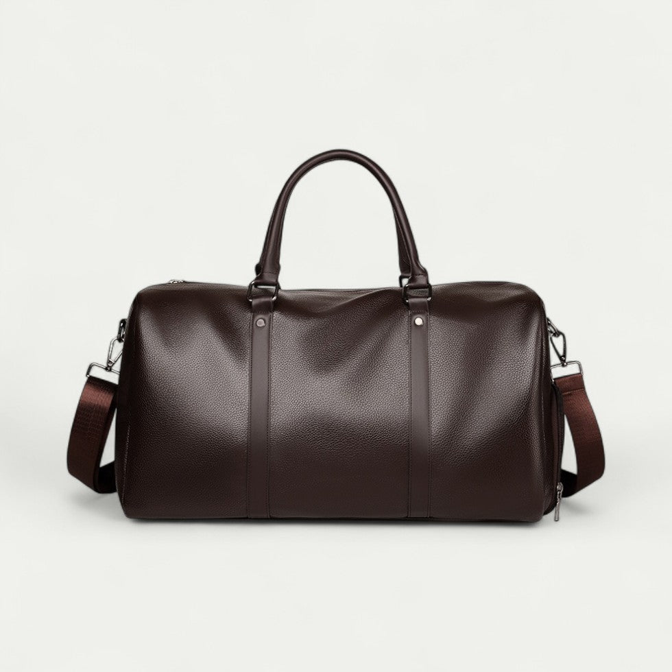 Large Leather Travel Duffel Bag for Men Weekend Gym Holdall