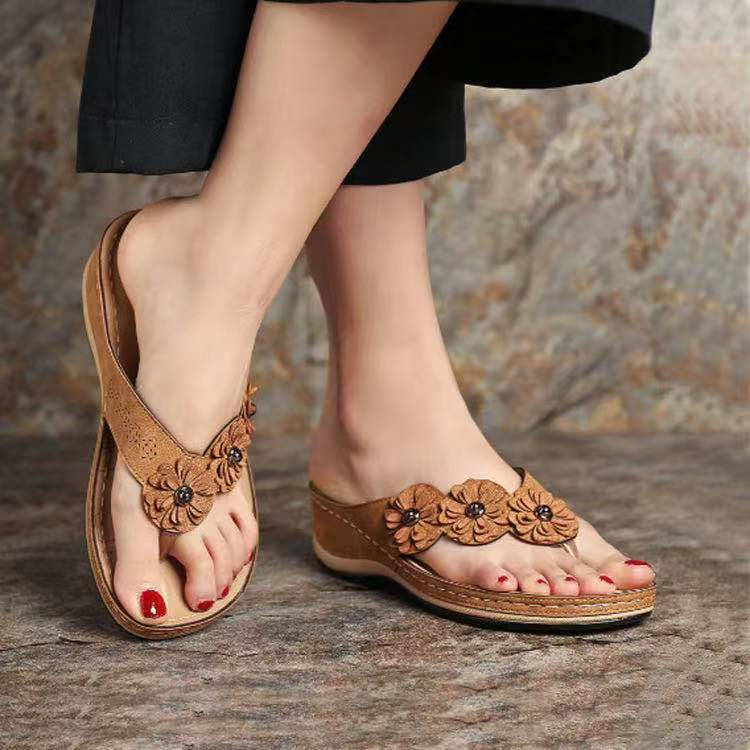 Orthopedic Wedge Toe Post Sandals for Everyday Comfort