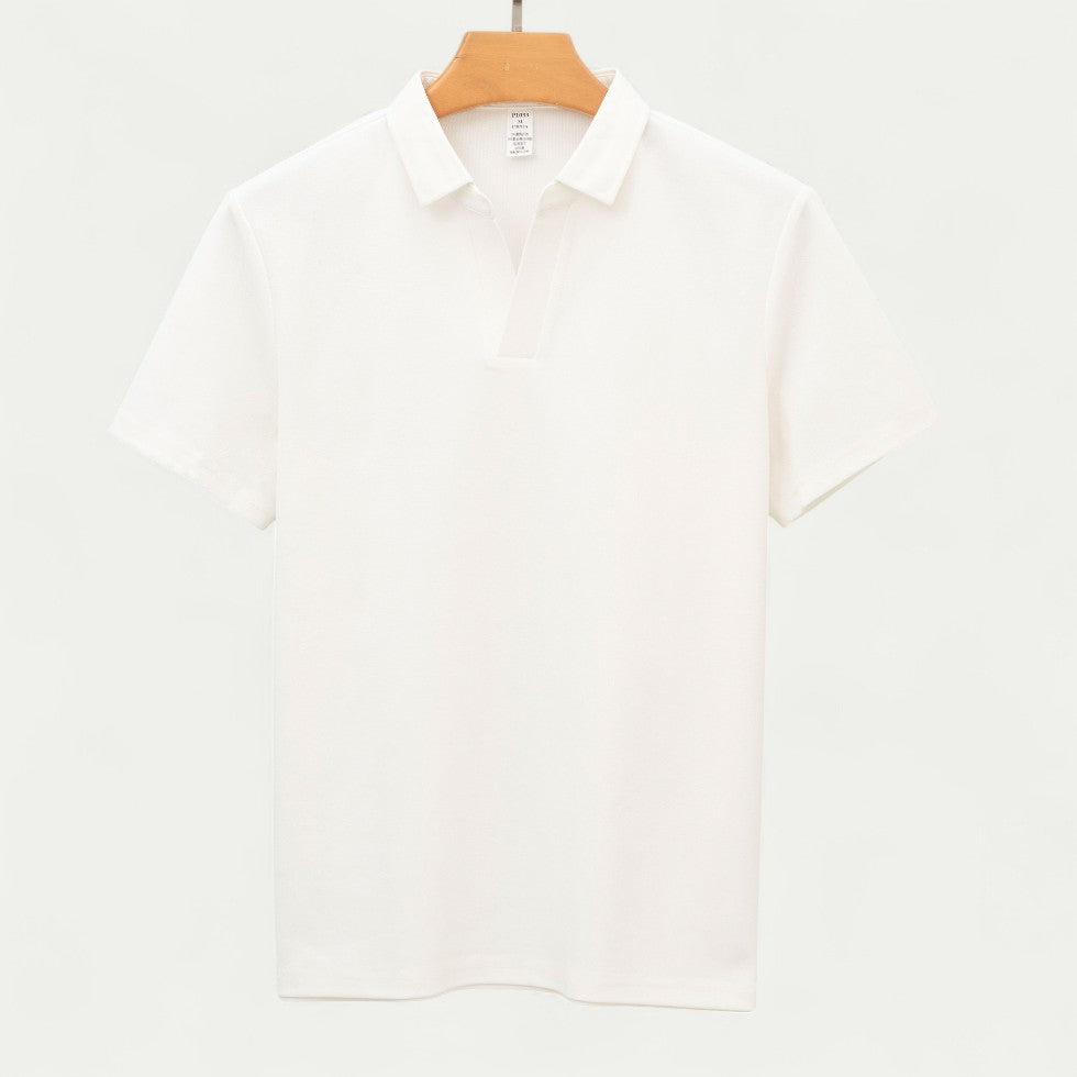 Men's Open Collar Polo Shirt Smart Casual Summer Fit