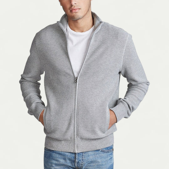 Full Zip Knit Jacket for Men Smart Casual Layer