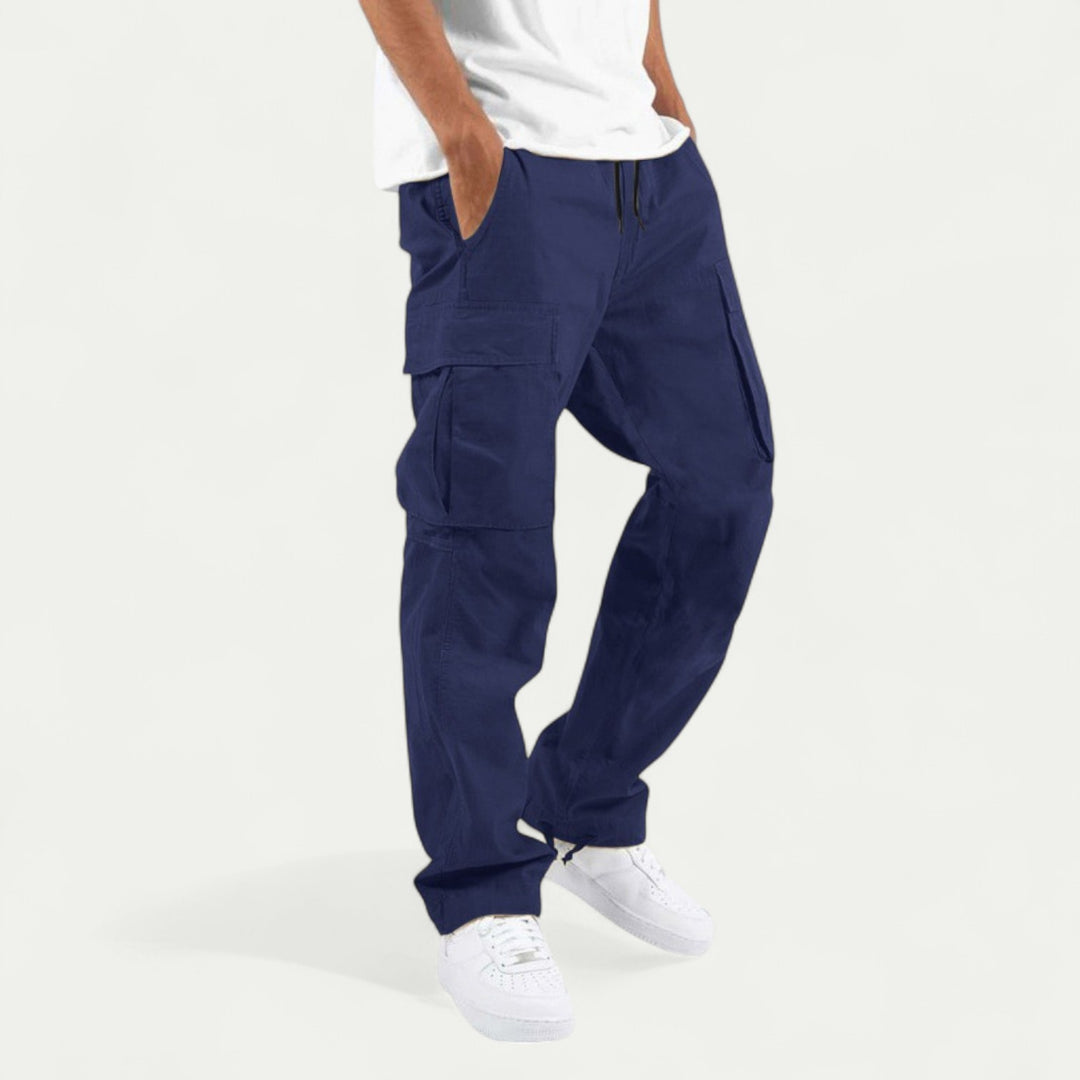 Men Drawstring Multi Pocket Casual Cargo Pants