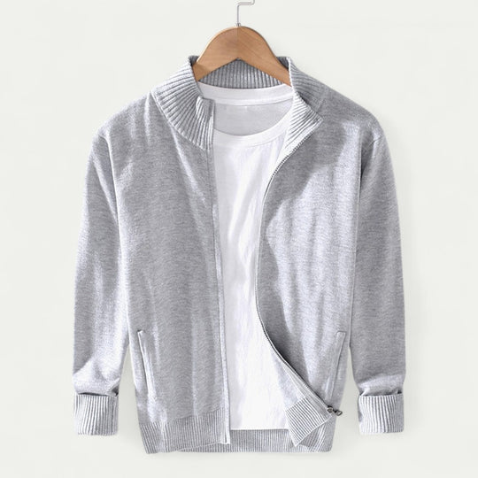 Full Zip Knit Jacket for Men Smart Casual Layer