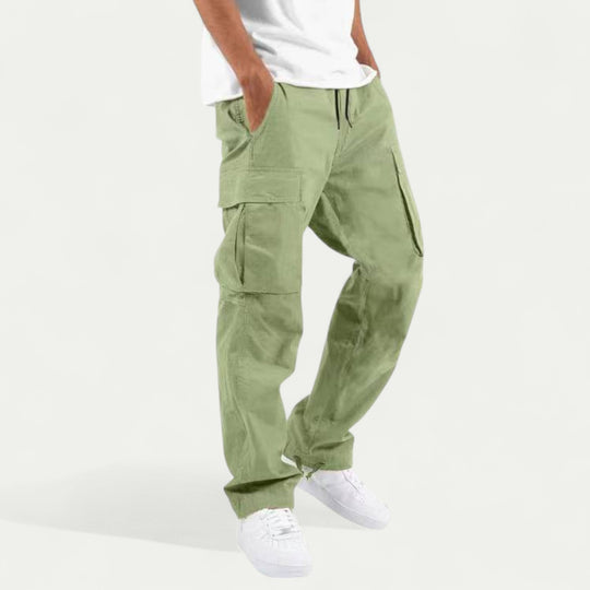 Men Drawstring Multi Pocket Casual Cargo Pants