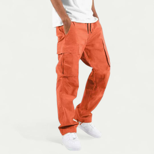 Men Drawstring Multi Pocket Casual Cargo Pants
