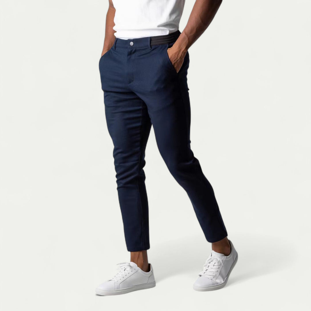 Men Stretchy Casual Pants Cotton Breathable Trousers