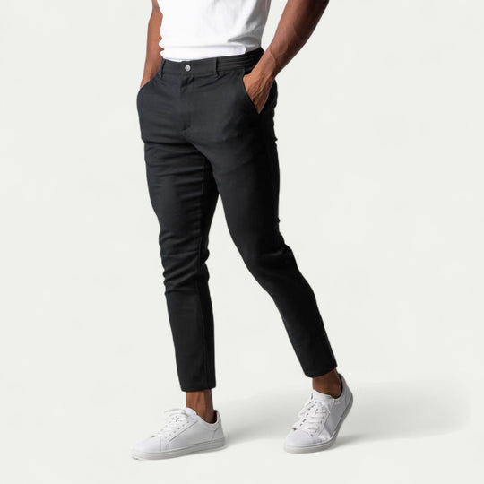 Men Stretchy Casual Pants Cotton Breathable Trousers