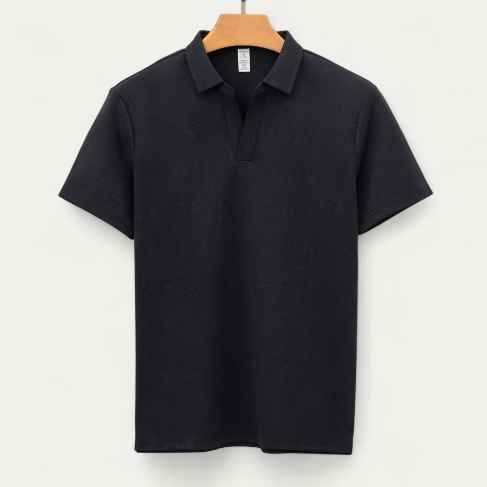 Men's Open Collar Polo Shirt Smart Casual Summer Fit