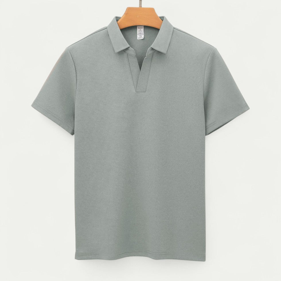 Men's Open Collar Polo Shirt Smart Casual Summer Fit